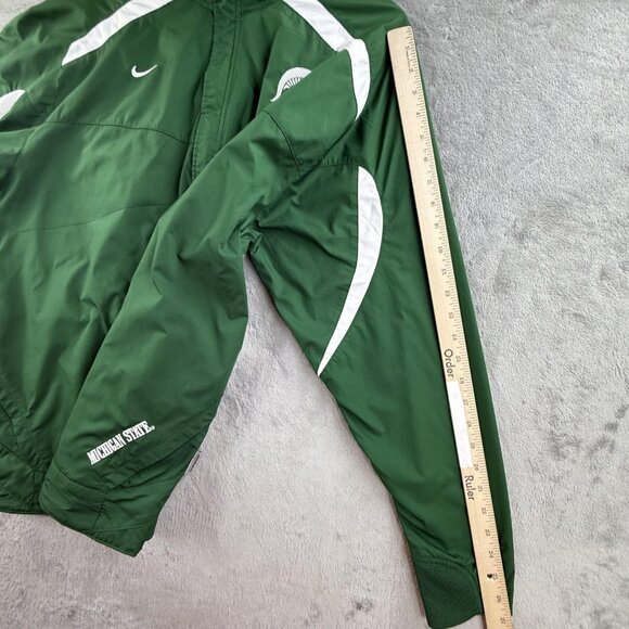 Michigan State Spartans Jacket Men XL Green NCAA Football Nike Storm Fit Zip Y2K - Picture 12 of 16